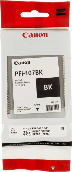Картридж струйный Canon PFI-107BK 6705B001 черный (130мл) для Canon iP F680/685/780/785