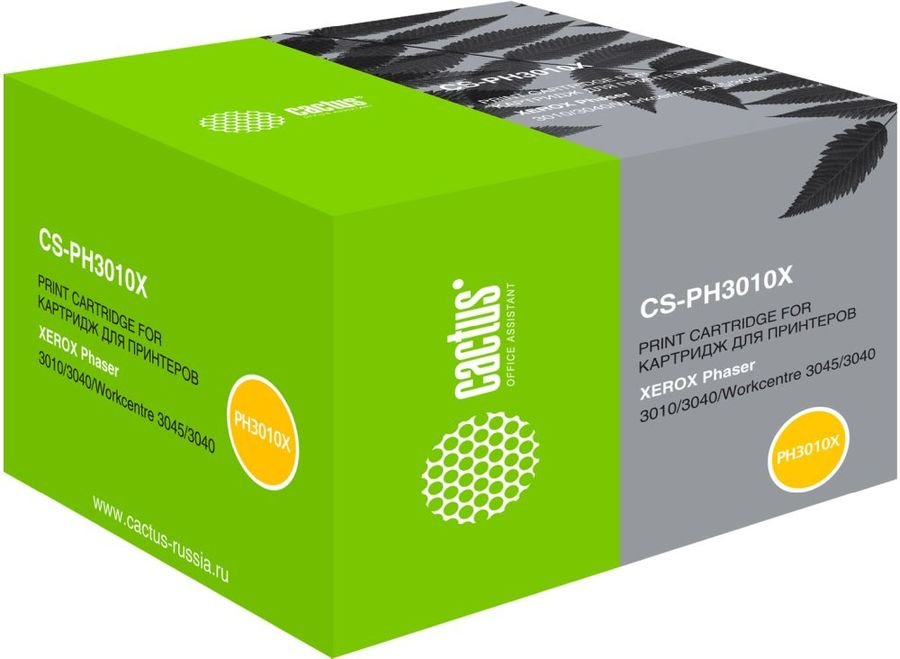 Тонер Картридж Cactus CS-PH3010X (106R02183) черный для Xerox Phaser 3010 WorkCentre 3045 (2300стр.)