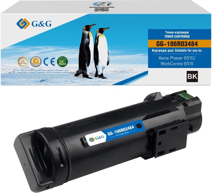 Картридж лазерный G&G GG-106R03484 106R03476/106R03484 черный 2500стр для Xerox Phaser 6510DN/WC 6515DN