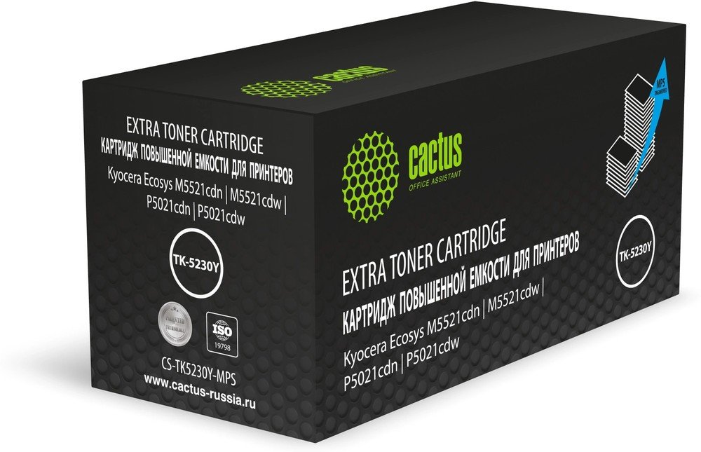 Картридж лазерный Cactus CS-TK5230Y-MPS желтый 4400стр для Kyocera Ecosys M5521cdn/M5521cdw/P5021cdn/P5021cdw