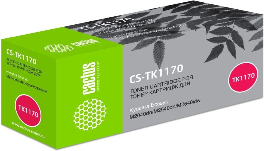 Тонер Картридж Cactus CS-TK1170 черный для Kyocera Ecosys M2040dn/ M2540dn/M2640idw (7200стр.)