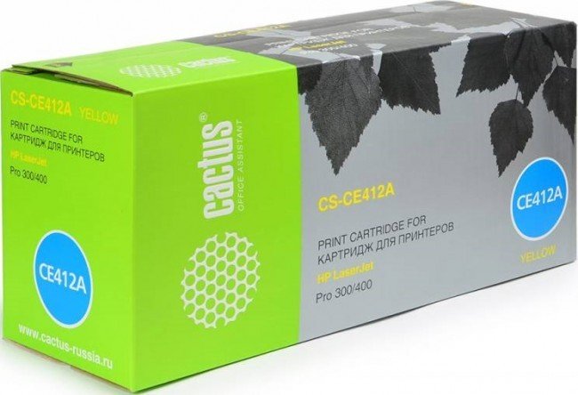 Картридж Cactus CS-CE412A для HPCLJ Pro 300 Color M351 /Pro 400 Color M451 желтый 2 600 стр.