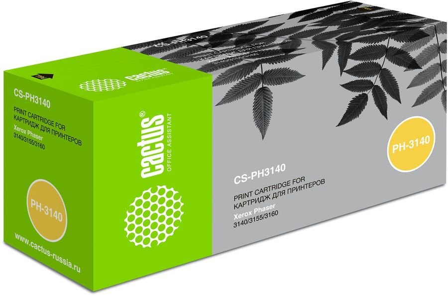 Тонер Картридж Cactus CS-PH3140 (108R00908) черный для Xerox Phaser 3140 3155 3160 (1500стр.)