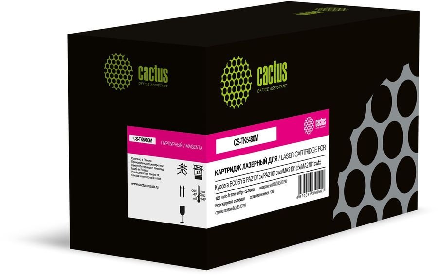 Картридж лазерный Cactus CS-TK5480M пурпурный 1250стр для Kyocera Ecosys PA2101cx/PA2101cwx/MA2101cfx/MA2101cwfx с чипом