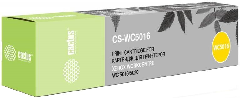 Тонер Картридж Cactus CS-WC5016 (106R01277) черный для Xerox WC 5016/5020 (2x6300стр.)