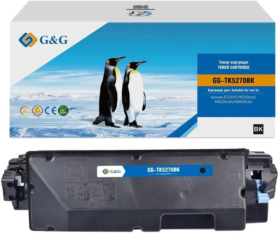 Картридж лазерный G&G GG-TK-5270BK TK5270BK черный (8000стр) для Kyocera ECOSYS P6230cdn/M6230cidn/M6630cidn