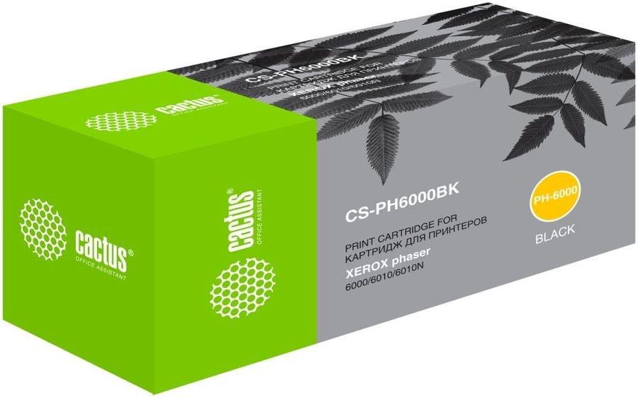 Тонер Картридж Cactus CS-PH6000BK (106R01634) черный для Xerox 6000/6010 (2000стр.)
