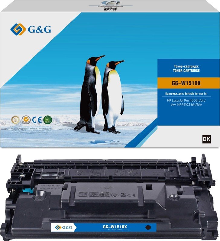 Картридж лазерный G&G GG-W1510X W1510X черный (9500стр) для HP LJ Pro 4003n/dn/dw/MFP4103 fdn/fdw