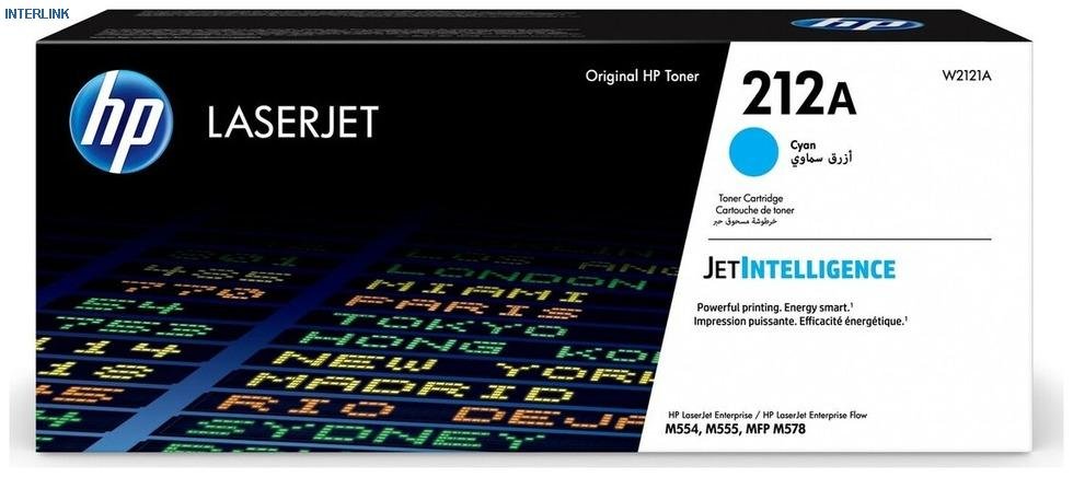Картридж лазерный HP 212X W2121X голубой (10000стр.) для HP CLJ Enterprise M554/M555