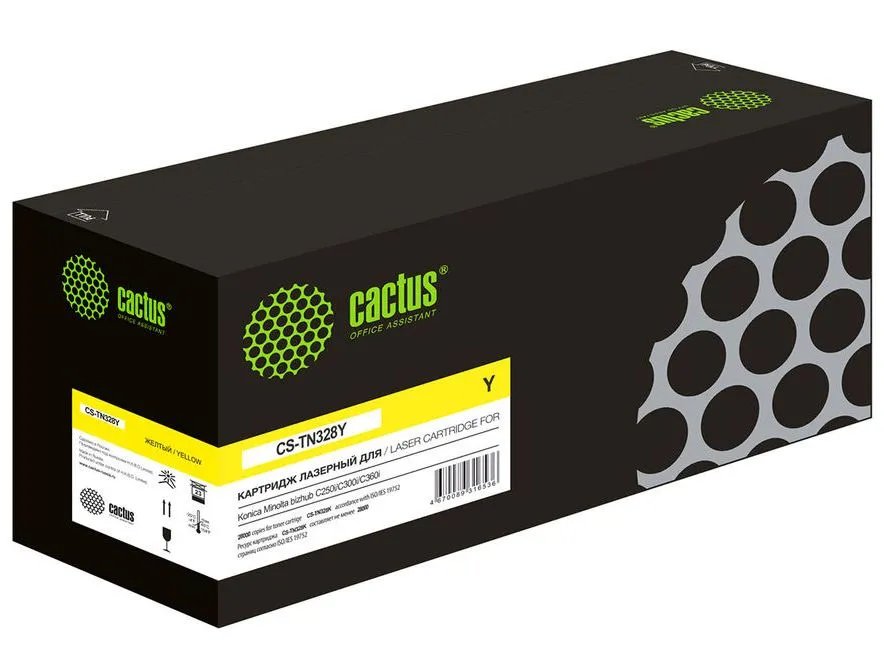 Картридж Cactus TN328Y (CS-TN328Y) лазерный желтый (28000стр.) для Konica Minolta bizhub C250i/C300i/C360i