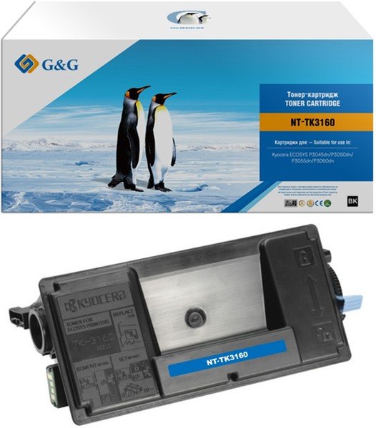 Картридж лазерный G&G GG-TK3160 черный (12500стр) для Kyocera ECOSYS P3045dn/P3050dn/P3055dn/P3060dn
