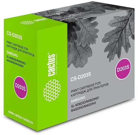 Тонер Картридж Cactus CS-D203S черный для Samsung SL-M3820D/M3820ND/M4020ND/M4020NX (3000стр.)