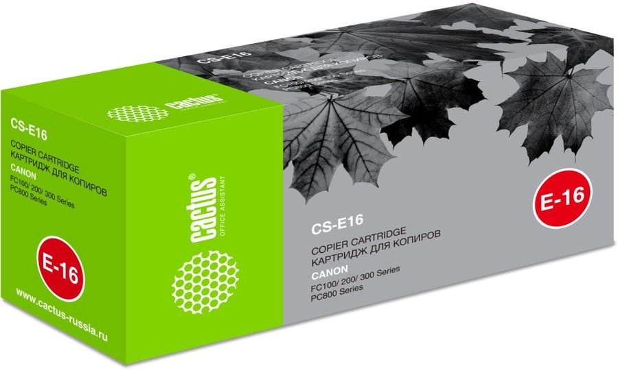 Тонер Картридж Cactus CS-E16 черный для Canon FC100 200 300 Series PC800 Series (2000стр.)