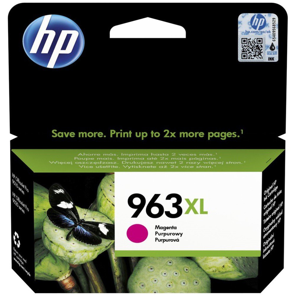 Картридж струйный HP 963 3JA28AE пурпурный (1600стр.) для HP OfficeJet Pro 901x/902x/HP