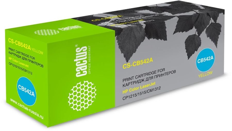 Тонер Картридж Cactus CS-CB542A желтый для HP Color LaserJet CP1215/1515/CM1312 (1400стр.)