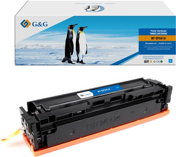 Картридж лазерный G&G GG-CF541X голубой 2500стр для HP CLJ M254dw/M254nw/M281FDN/M281FDW/M280NW