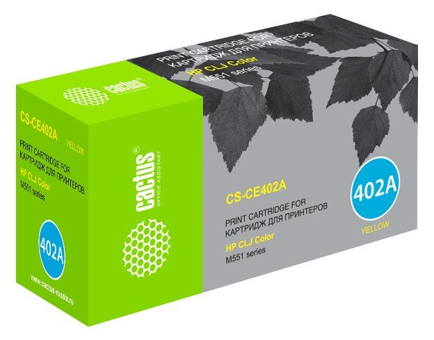 Картридж Cactus CS-CE402A для HP CLJ Color M551 series,желтый 6000 стр