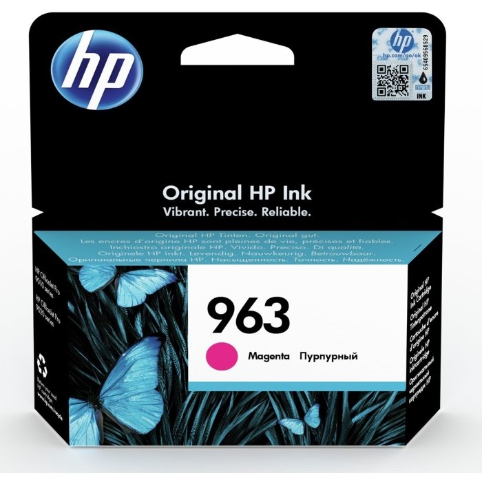 Картридж струйный HP 963 3JA24AE пурпурный (700стр.) для HP OfficeJet Pro 901x/902x/HP