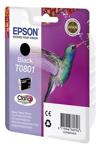 Картридж струйный Epson T0801 C13T08014011 черный (7.4мл) для Epson P50/PX660