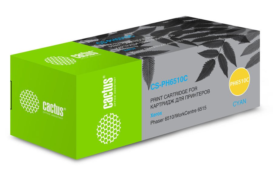 Тонер Картридж Cactus 106R03485 CS-PH6510C голубой (2400стр.) для Xerox Phaser 6510DN/WC 6515DN
