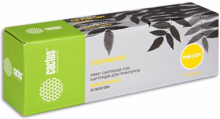 Тонер Картридж Cactus CS-PH6130Y (106R01284) желтый для Xerox 6130/6130n (1900стр.)
