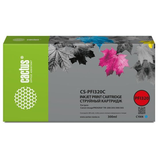 Картридж перезаправляемый струйный Cactus CS-R-PFI320C PFI-320C голубой для Canon imageProGraf TM-200/200MFP/205/300/300MFP/305/250/255/350/355