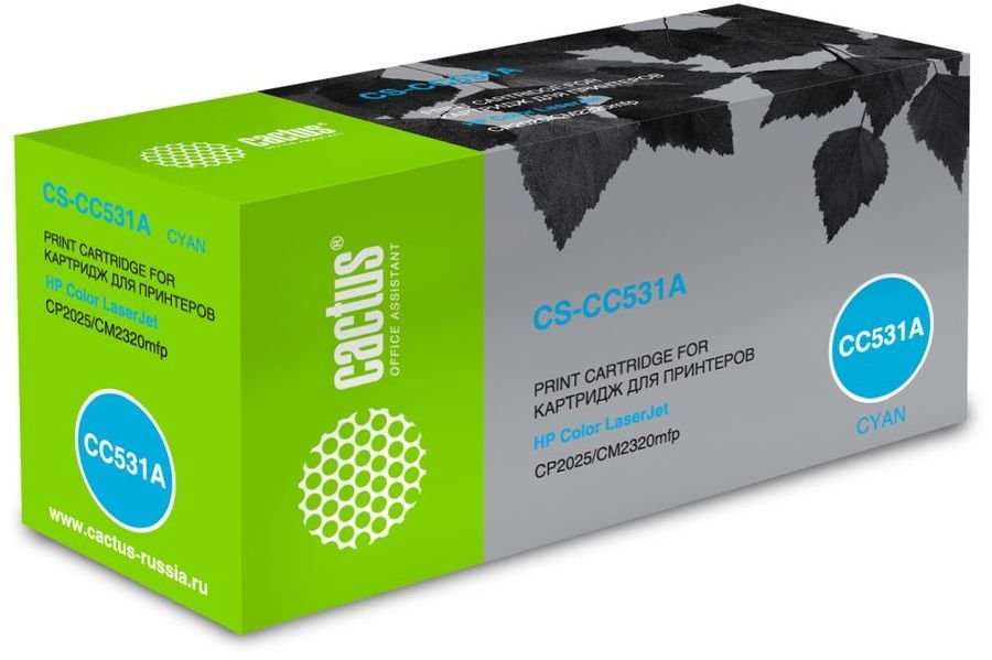 Тонер Картридж Cactus CS-CC531A голубой для HP Color LaserJet CP2025/CM2320mfp (2800стр.)