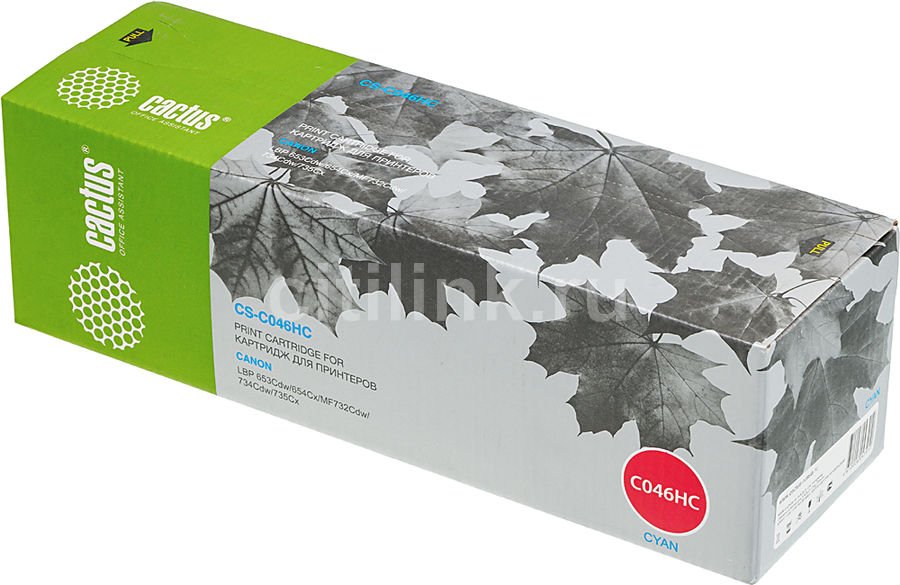 Тонер Картридж Cactus CS-C046HC голубой (5000стр.) для Canon LBP 653Cdw/654Cx/MF732Cdw/734Cdw/735Cx