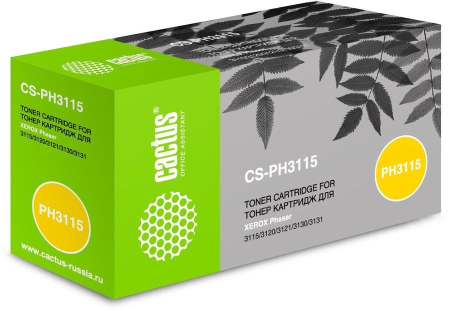 Тонер Картридж Cactus CS-PH3115 109R00725 черный для Xerox Ph3115/3120/3121/3130/3131/3132 (3000стр.)