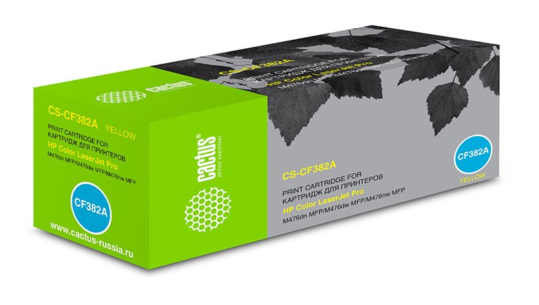 Картридж лазерный Cactus CS-CF382A CF382A желтый 2700стр для HP LJ Pro M476dn/M476nw/M476dw