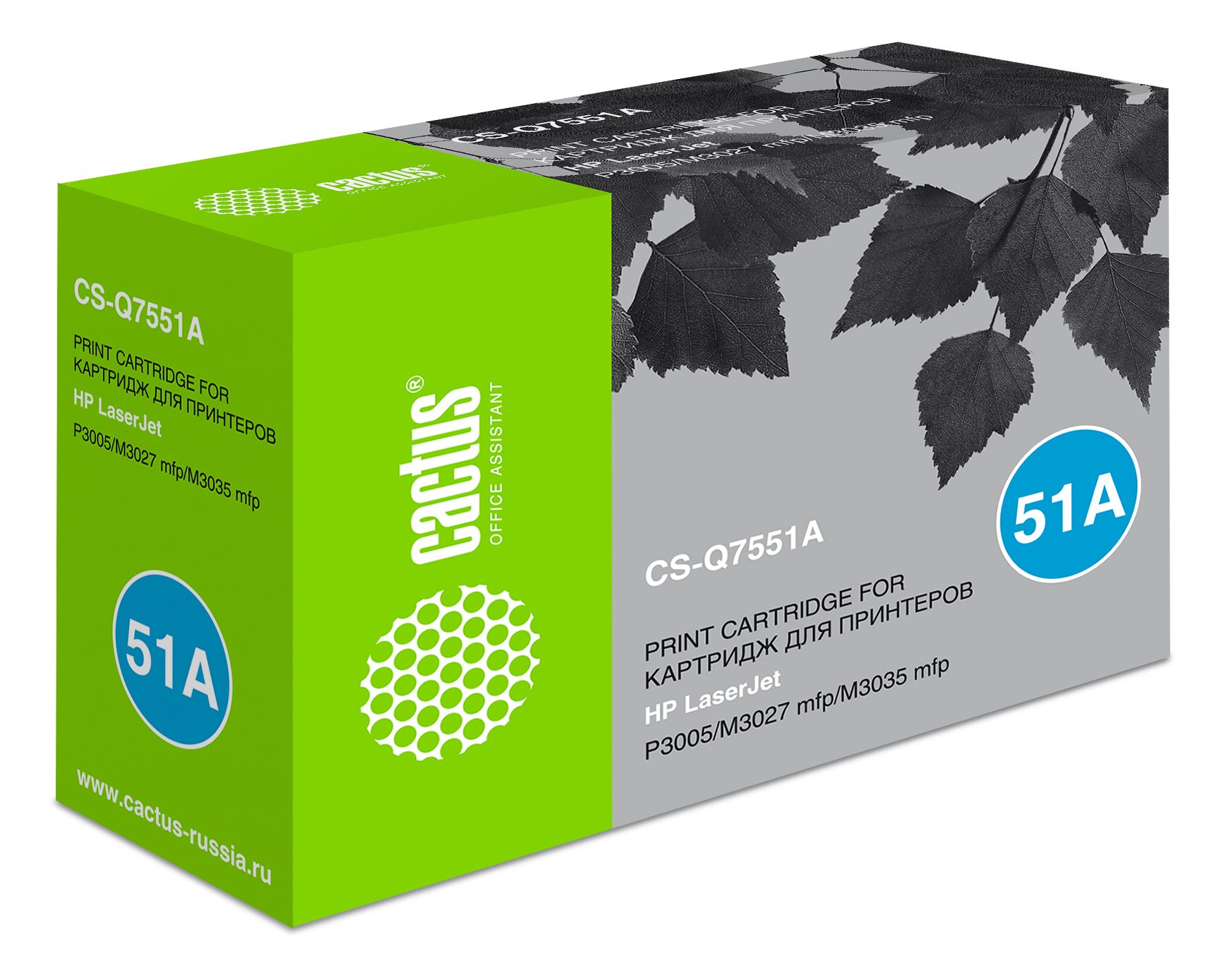 Картридж Cactus CS-Q7551A для принтеров HP Laser Jet P3005/ M3027 mfp/ M3035 mfp. 6500 стр.