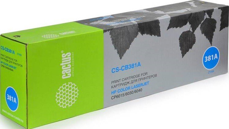 Картридж лазерный Cactus CS-CB381A голубой 21000стр для HP CLJ CP6015/CP6015DE/CP6015DN/CP6015N/CP6015X/CP6015XH/CM6030/CM6040 с чипом