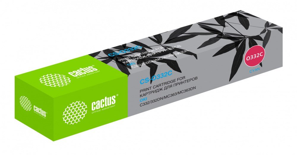 Тонер Картридж Cactus 46508733 CS-O332C голубой (3000стр.) для Oki C332/MC363
