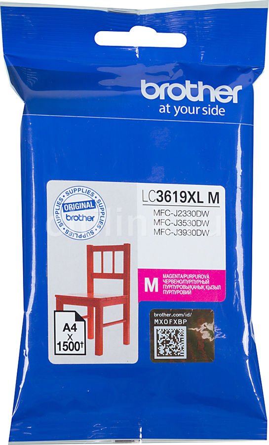 Картридж струйный Brother LC3619XLM пурпурный (1500стр.) для Brother MFC-J3530DW/J3930DW
