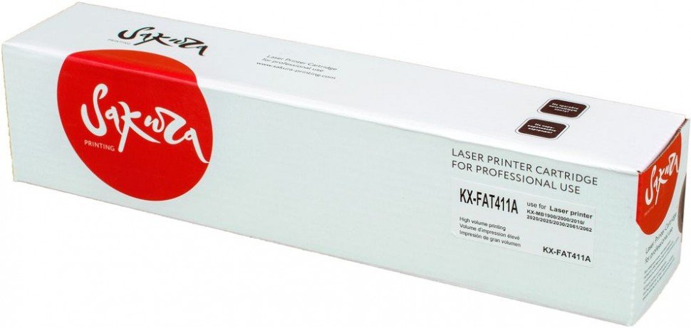 Картридж Sakura SAKXFAT411А для Panasonic KX-MB1900, KX-MB2000, KX-MB2020, KX-MB2030, KX-MB2051, KX-MB2061, черный, 2000 к.