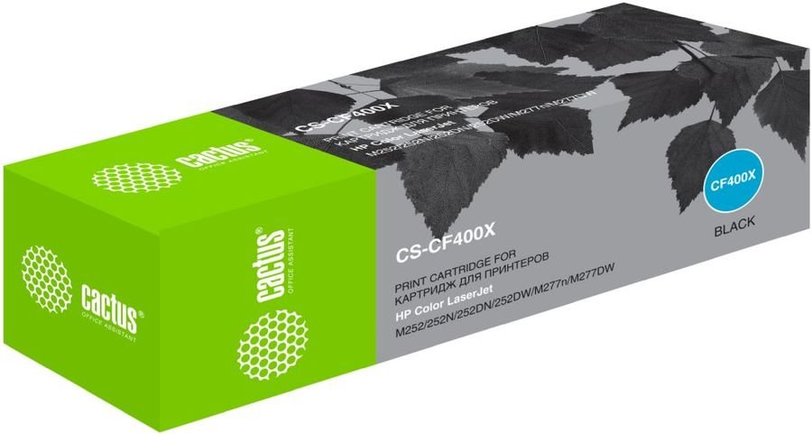 Тонер Картридж Cactus CS-CF400X черный для HP CLJ M252/252N/252DN/252DW/M277n/M277DW (2800стр.)