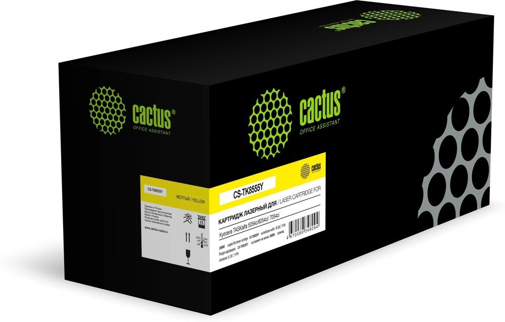 Картридж лазерный Cactus CS-TK8555Y TK-8555Y желтый 24000стр для Kyocera TASKalfa 5054ci/ 6054ci/7054ci