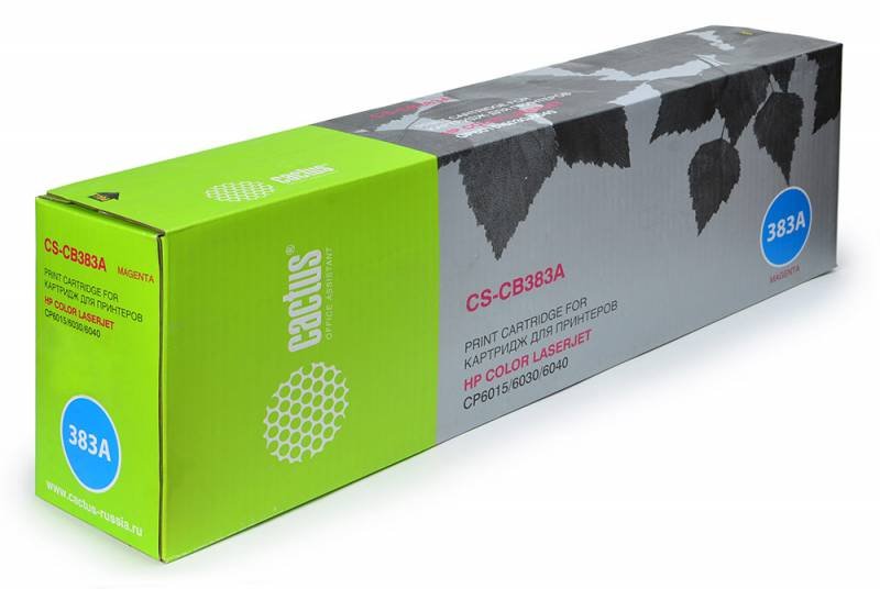 Картридж лазерный Cactus CS-CB383A пурпурный 21000стр для HP CLJ CP6015/CP6015DE/CP6015DN/CP6015N/CP6015X/CP6015XH/CM6030/CM6040 с чипом