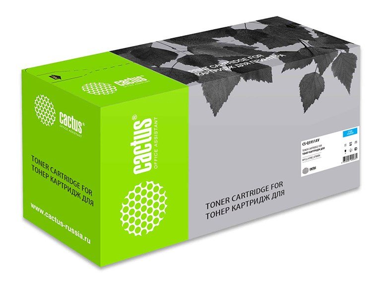 Тонер Картридж Cactus CS-Q5951AV голубой (10000стр.) для HP LJ 4700
