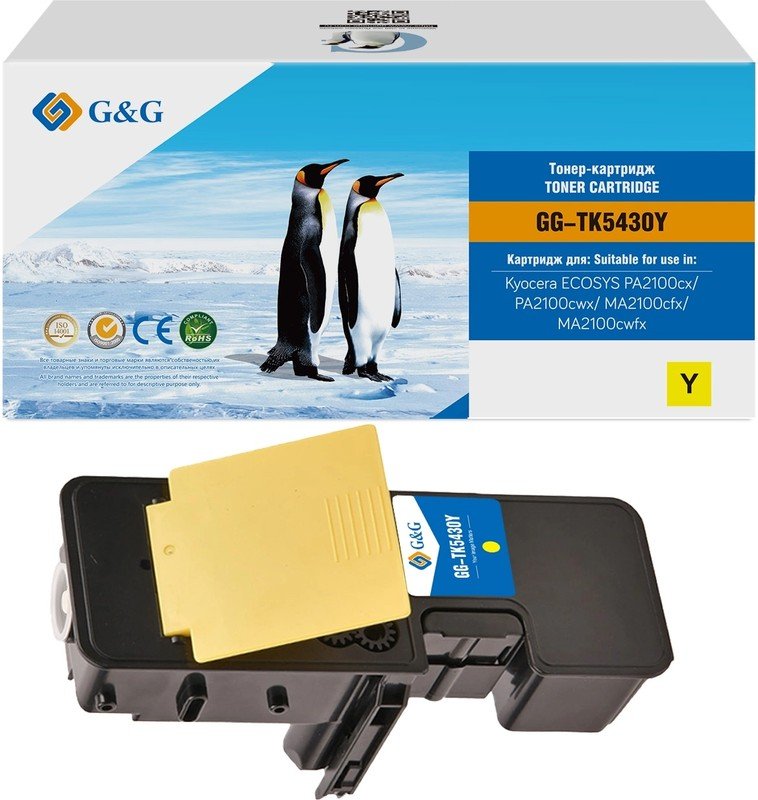 Картридж лазерный G&G GG-TK5430Y желтый 1250стр для Kyocera Ecosys PA2100cx/PA2100cwx/MA2100cfx/MA2100cwfx