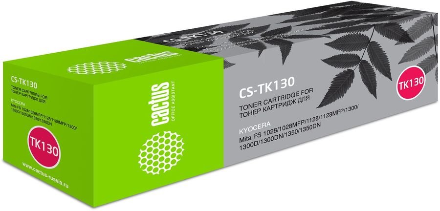 Тонер-картридж Cactus CS-TK130 для принтера Kyocera Mita FS-1028MFP/1128MFP, черный, 7200 стр.