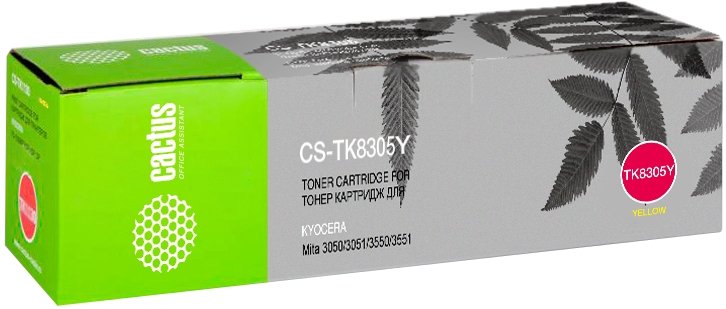 Тонер Картридж Cactus CS-TK8305Y желтый для Kyocera Mita 3050/3051/3550/3551 (15000стр.)