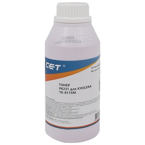 Тонер CET OSP0231M-500 PK231 для Kyocera Ecosys M8124cidn/8130cidn Japan Magenta, 500г/бут, унив