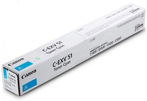 Тонер Canon C-EXV51C 0482С002 голубой туба для копира iR-ADV C5535/5535i/5540i/5550i/5560ii MFP