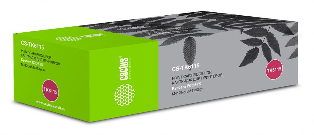 Тонер Картридж Cactus CS-TK6115 черный (15000стр.) для Kyocera Ecosys M4125idn/M4132idn