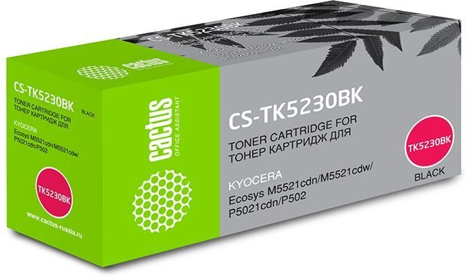 Тонер Картридж Cactus CS-TK5230BK черный (2600стр.) для Kyocera Ecosys M5521cdn/M5521cdw/P5021cdn/P5021cdw
