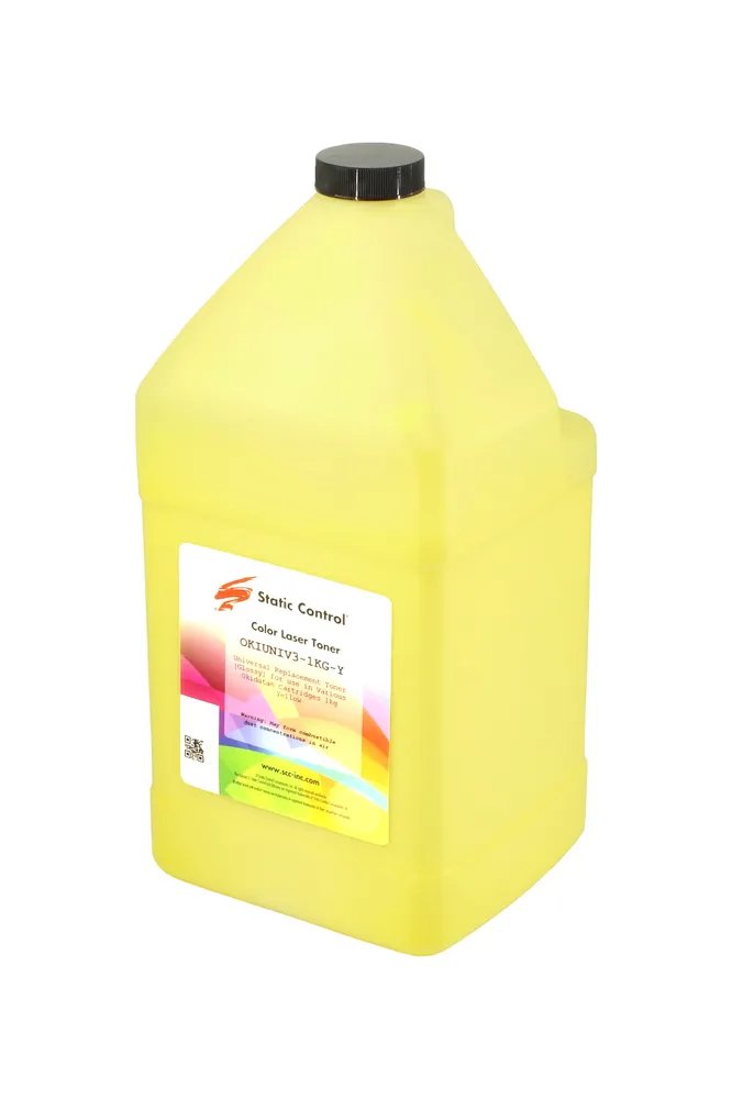 Тонер Static Control OKIUNIV3-1KG-Y желтый для Oki C3300N/5500