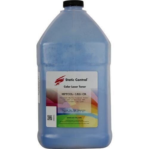 Тонер Static Control TRMPTCOL-1KG-C голубой для HP CLJCP1515/ Canon MF8330