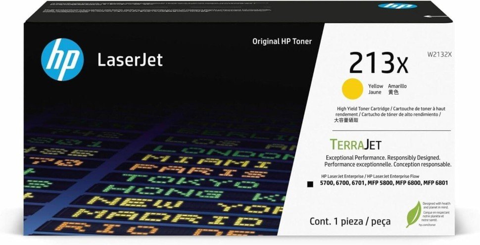 Тонер-картридж HP W2132X Inc. 213X Yellow High Yield Original LaserJet Toner Cartridge