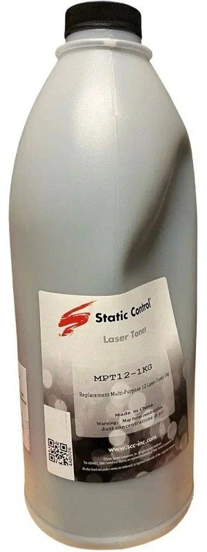Тонер Static Control MPT12-1KG черный флакон 1000гр для принтера НР P1010/1160/1320